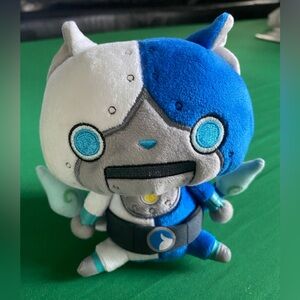 Yo Kai Blue & White Robot Plush Stuffed Animal